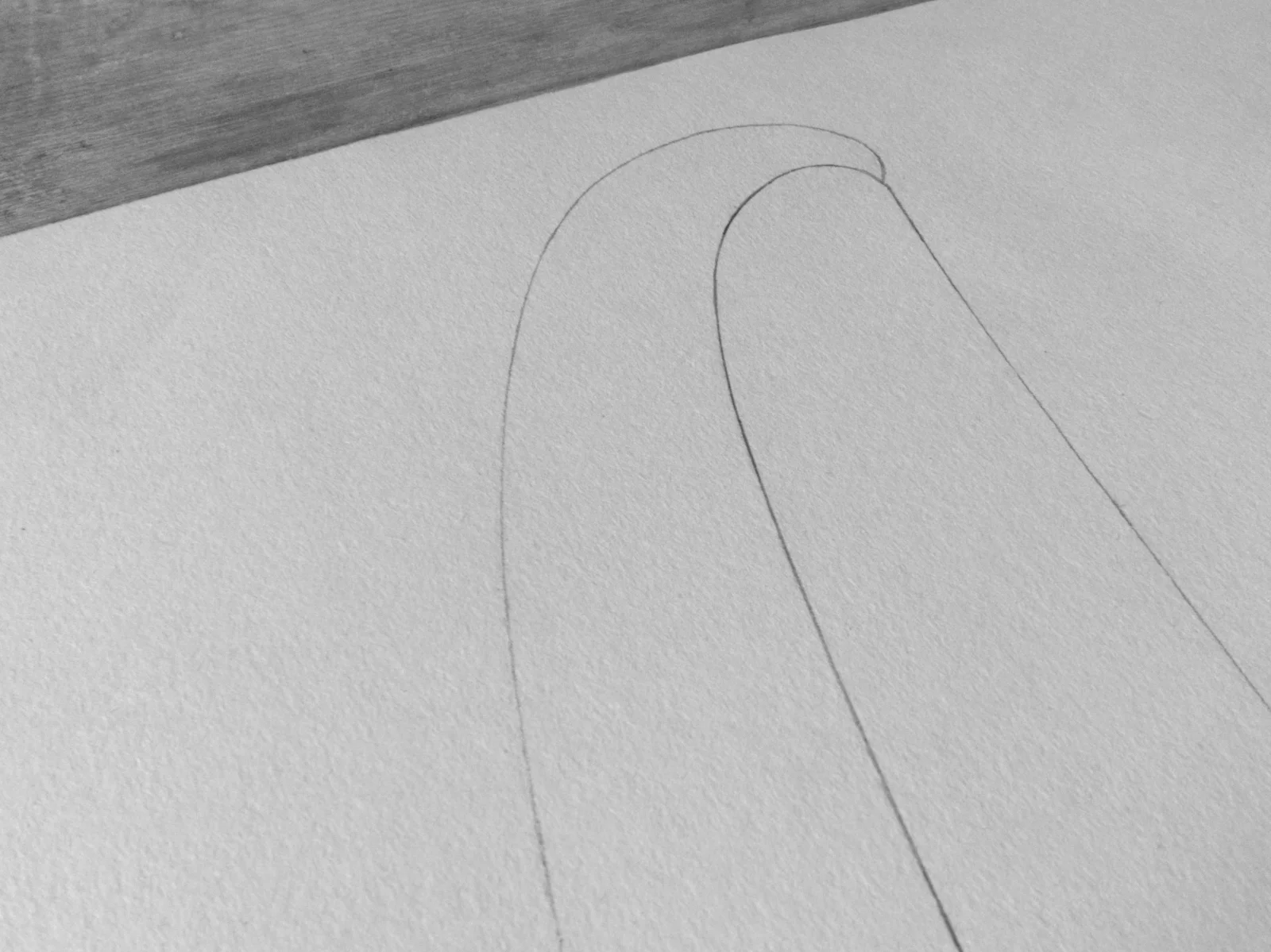 Drawing of the subtle curves at the top of The George bed.